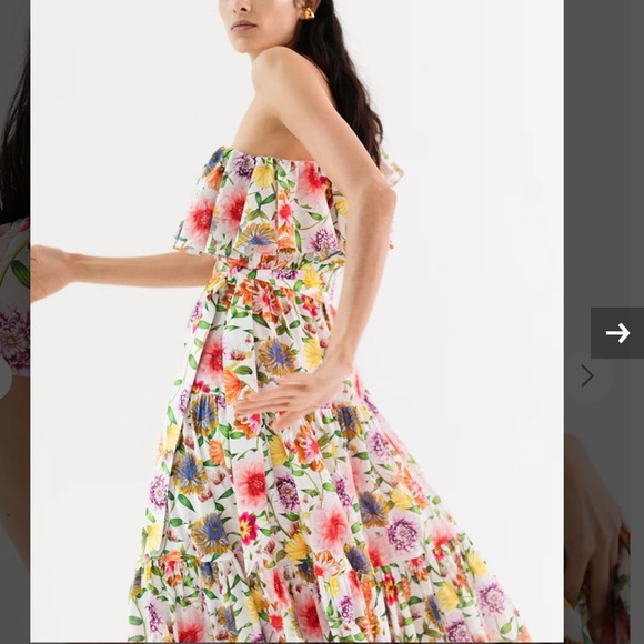 Borgo de nor Petra linen one shoulder tiered midi dress - Picture 16 of 16